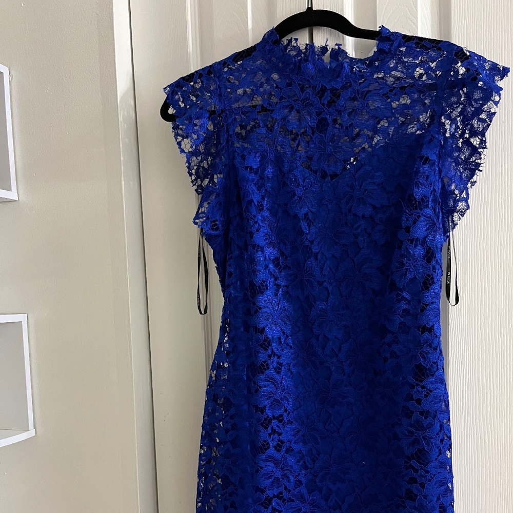 Enfocus Studio (Size 10) Royal-blue Lace Dress
